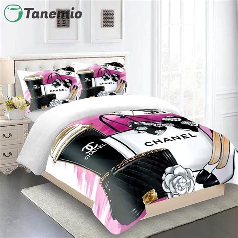 cheap chanel comforter set|designer bedding sets chanel.